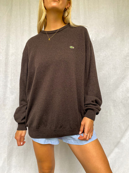 BROWN LACOSTE SWEATER
