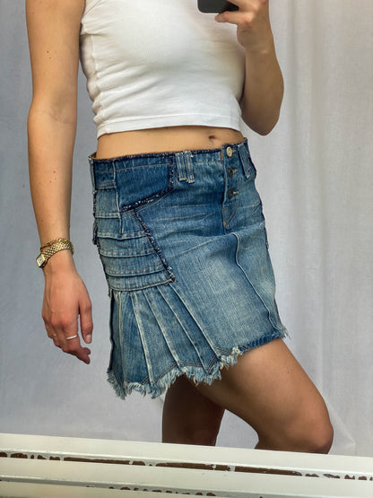 LA VALCA JEANS VINTAGE DENIM SKIRT