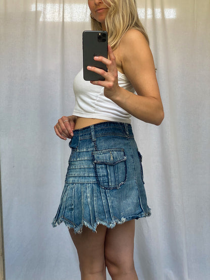 LA VALCA JEANS VINTAGE DENIM SKIRT