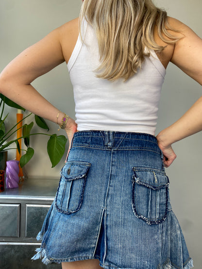 LA VALCA JEANS VINTAGE DENIM SKIRT