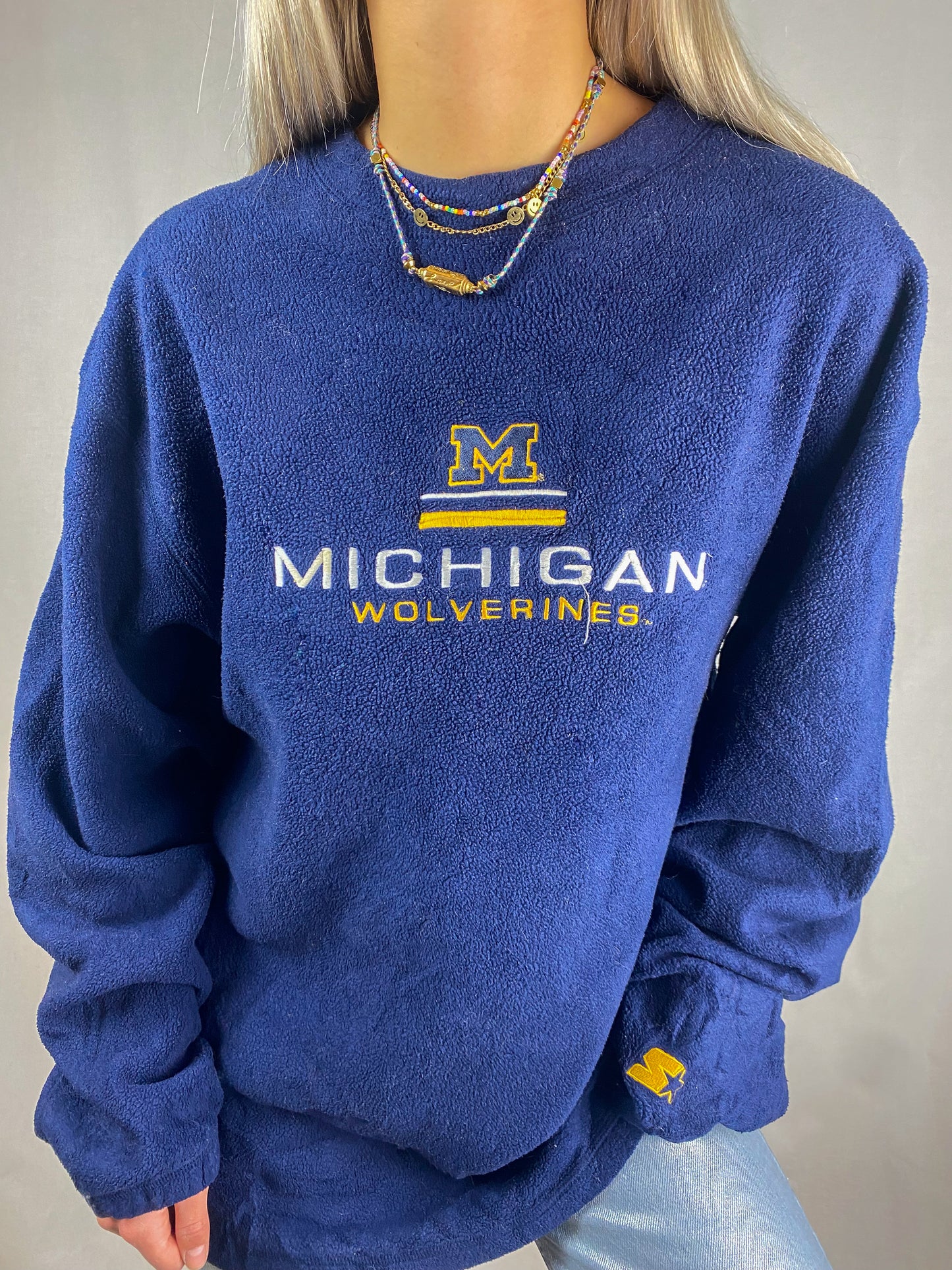 STARTER  MICHIGAN WOLVERINES FLEECE SWEATER