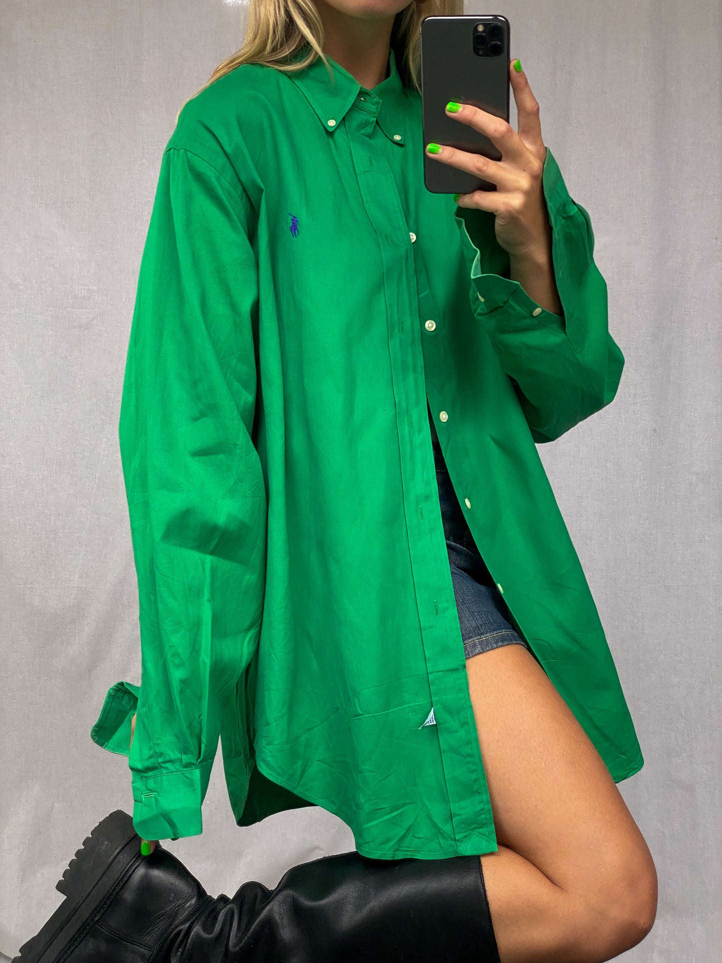 RALPH LAUREN GREEN BLOUSE