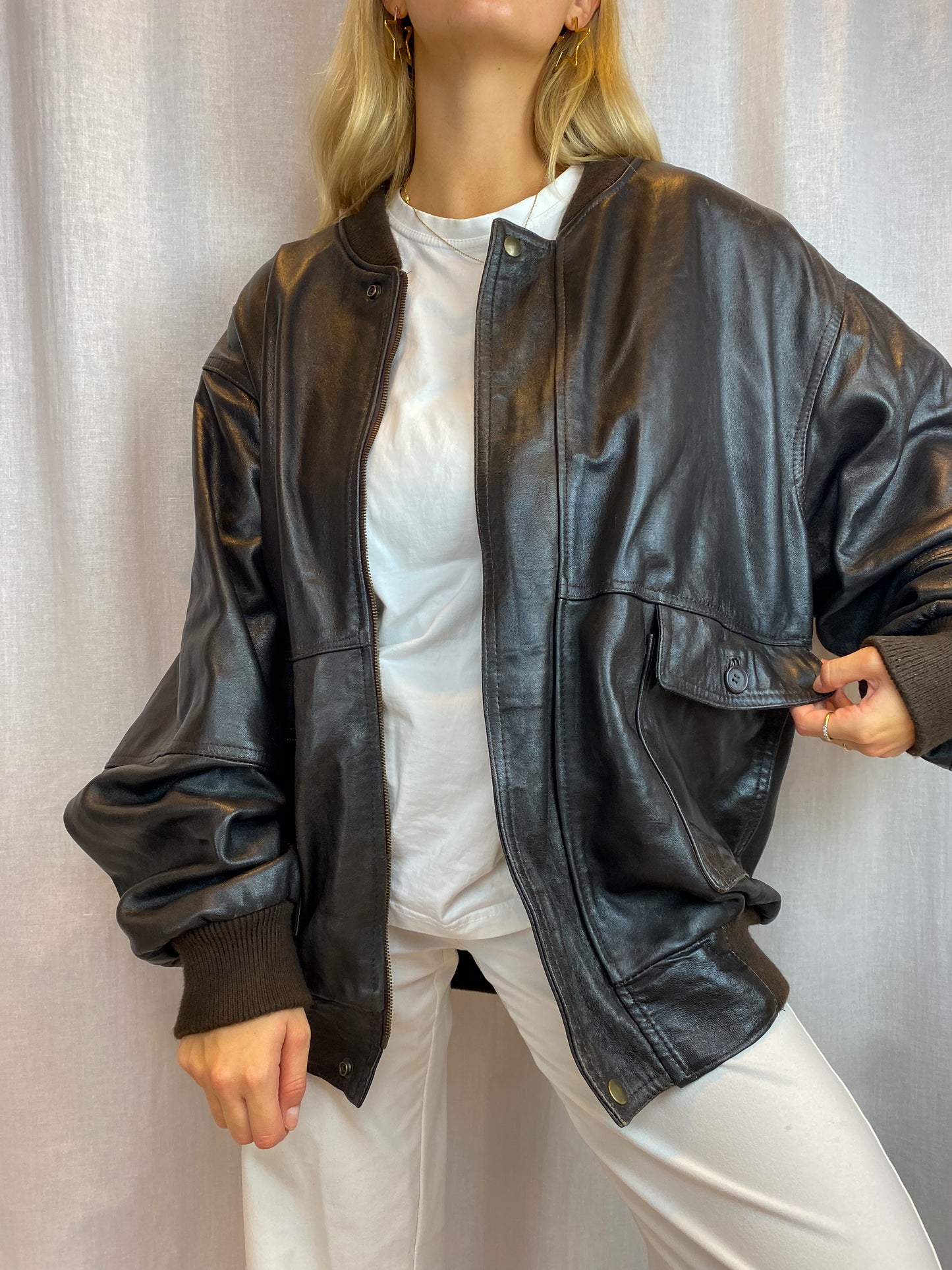 REAL LEATHER BOMBER