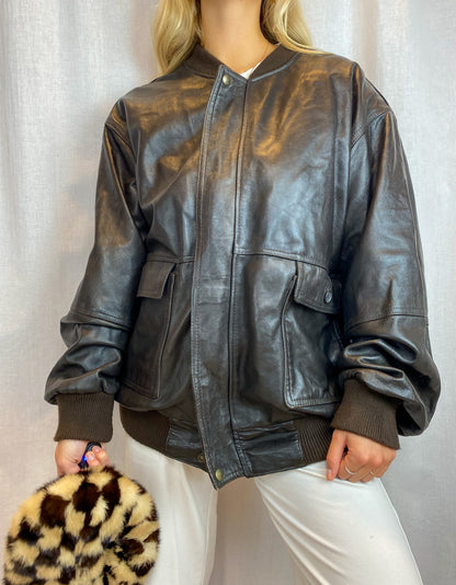 REAL LEATHER BOMBER