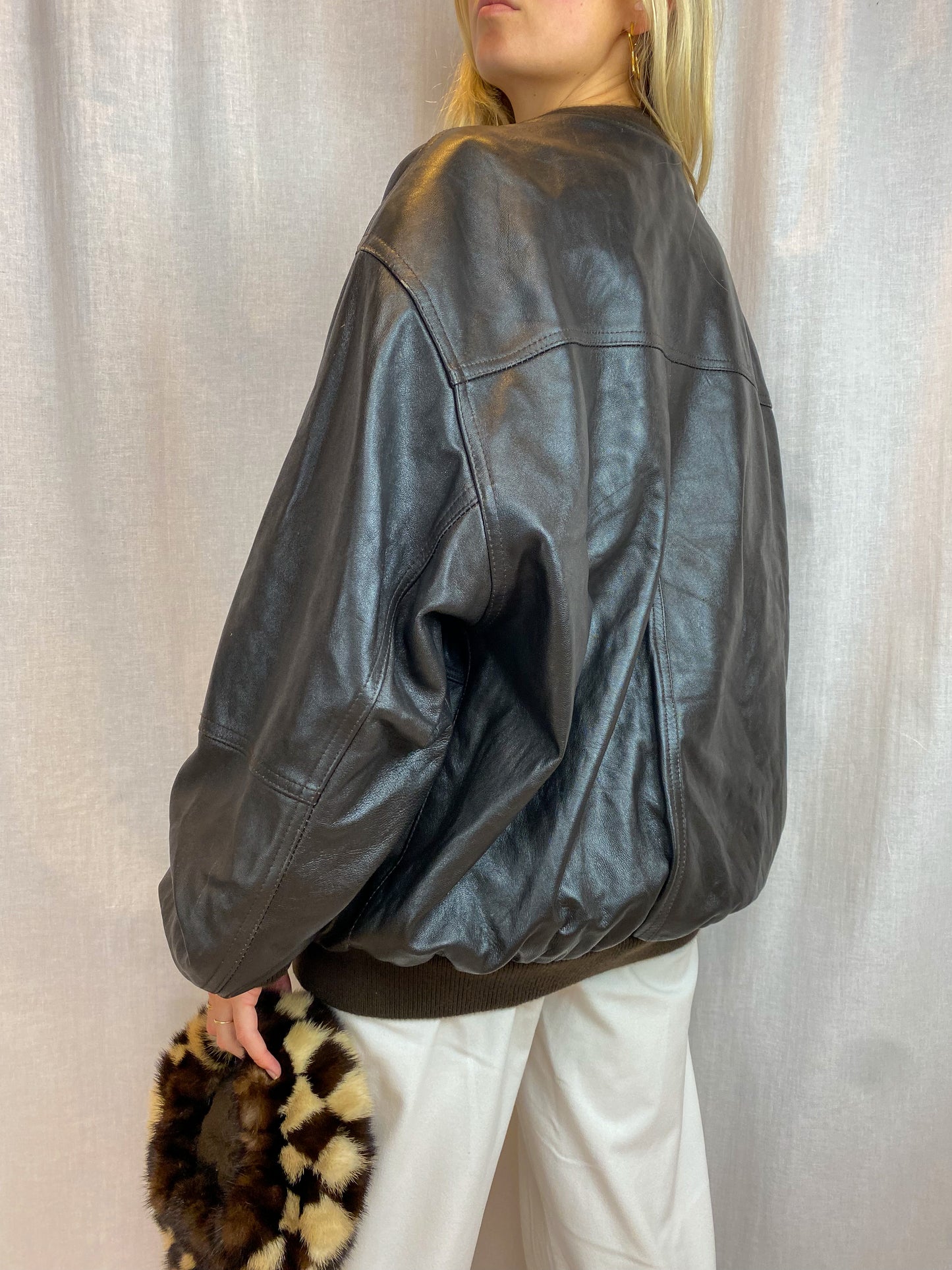 REAL LEATHER BOMBER