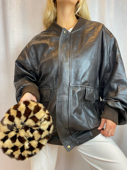 REAL LEATHER BOMBER