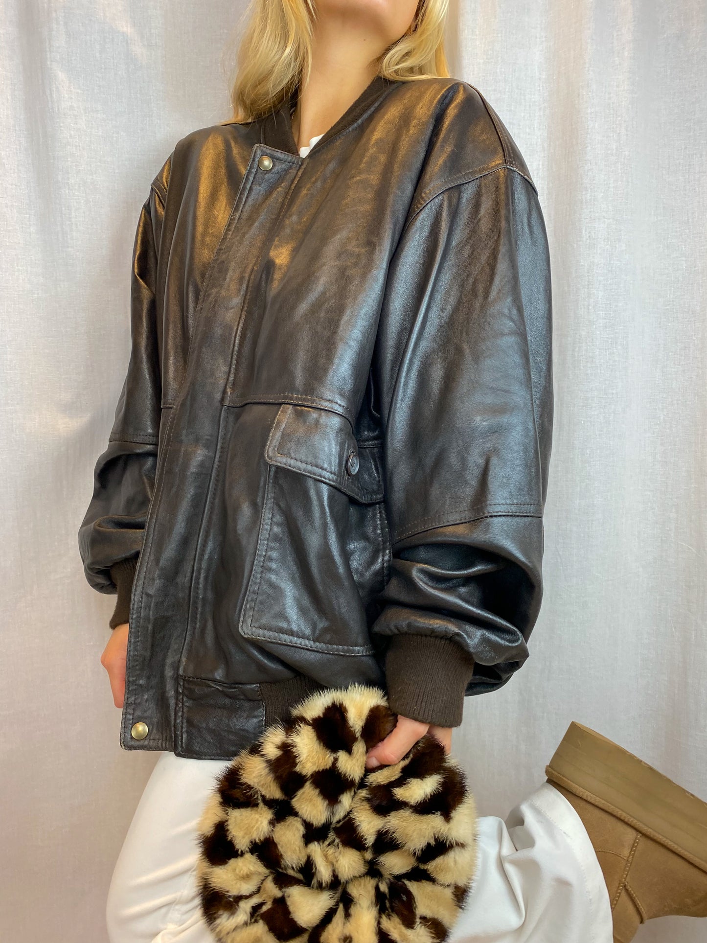 REAL LEATHER BOMBER