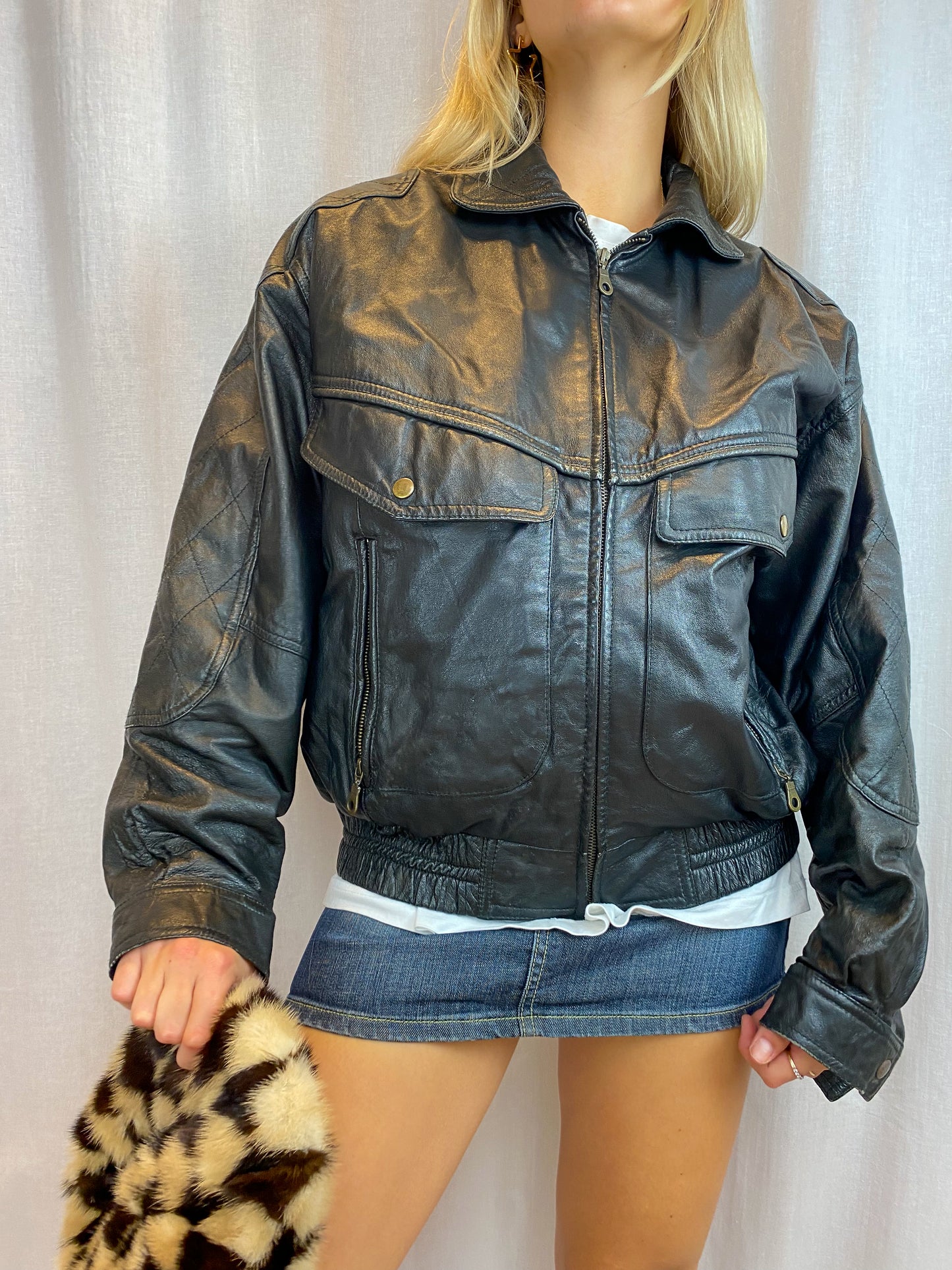 SMOOTH COLLECTION LEATHER BOMBER